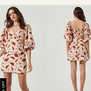 Astr the Label heather abstract print cutout mini dress